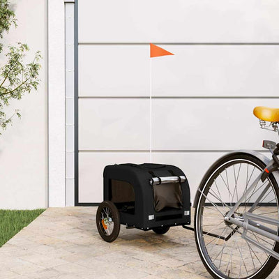 VidaXL remolque para bicicleta para perros tela oxford y hierro negro