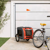 Vidaxl Remolque de bicicleta para perros Oxford Fabric y hierro naranja y gris