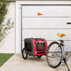 Vidaxl Dog Bike Trailer Oxford Tessuto e ferro rosso e grigio