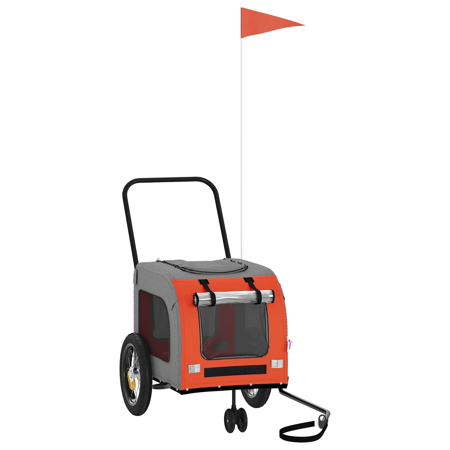 Vidaxxl remolque de bicicleta para mascotas naranja y gris 125 x 53 x 54 cm