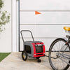 Vidaxxl remolque de bicicleta para mascotas rojo y gris 124,5 x 63,5 x 53 cm