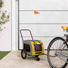 Rimorchio da bicicletta VidaXL per animali domestici giallo e grigio 125 x 53 x 54 cm