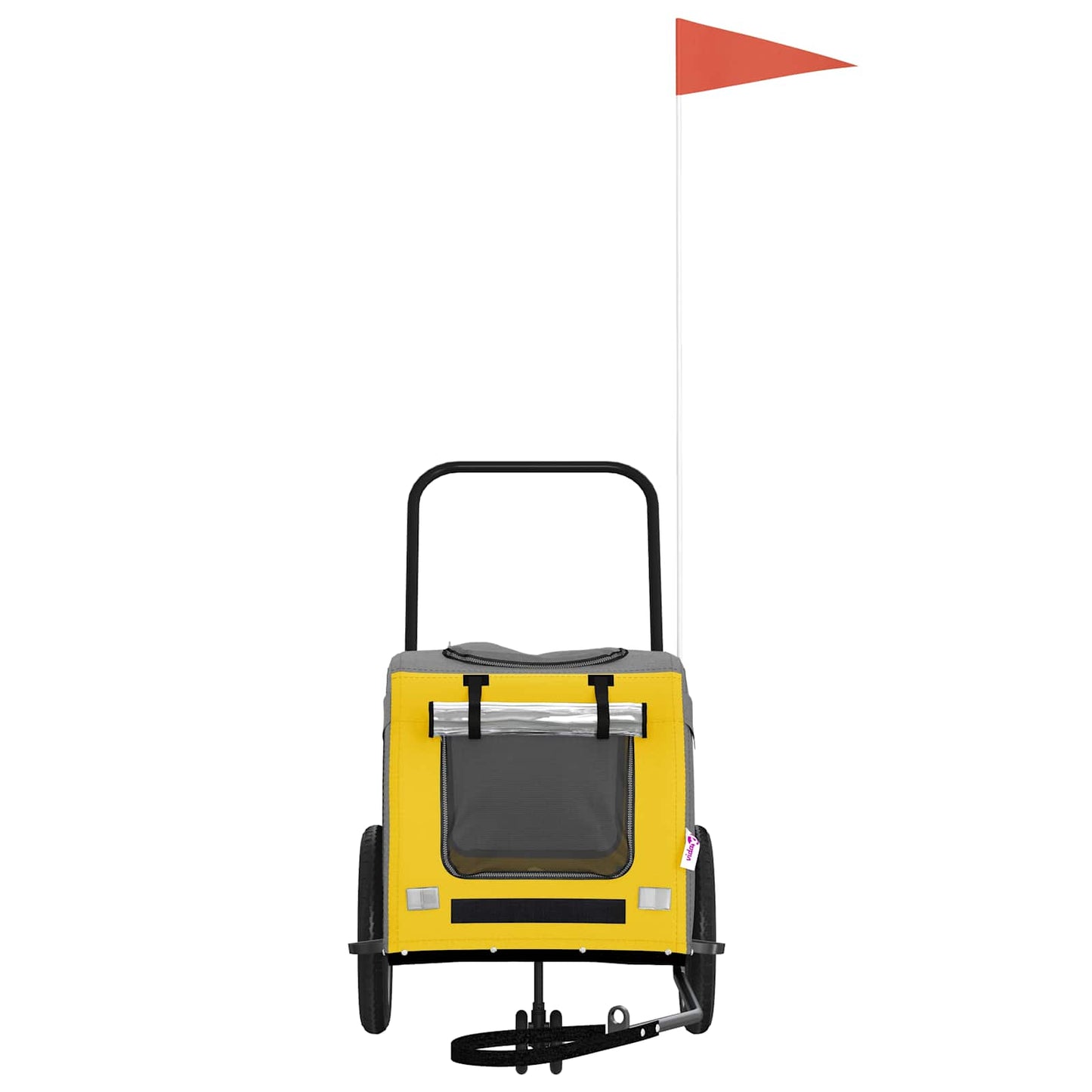 Rimorchio da bicicletta VidaXL per animali domestici giallo e grigio 125 x 53 x 54 cm
