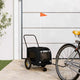 Rimorchio da bicicletta Vidaxxl per animali domestici con portaoggetti nero 124,5 x 63,5 x 53 cm