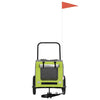 Vidaxxl remolque de bicicleta para mascotas verde y rojo 124,5 x 63,5 x 53 cm