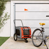 Vidaxl Dog Bike Trailer Oxford Tessuto e ferro arancione e grigio