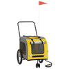 Vidaxl Dog Bike Trailer Oxford Tessuto e ferro giallo e grigio