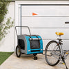 Vidaxl Bike Railer Oxford Fabric y Iron Blue and Grey