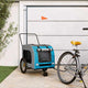 Vidaxl Bike Railer Oxford Fabric y Iron Blue and Grey