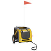 Vidaxl Dog Bike Trailer Oxford Tessuto e ferro giallo e grigio