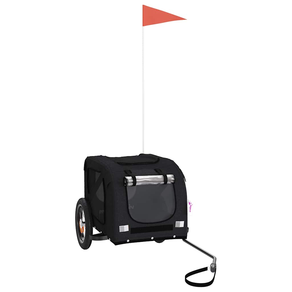 Vidaxl Dog Bike Trailer Tessuto Oxford e Iron Black