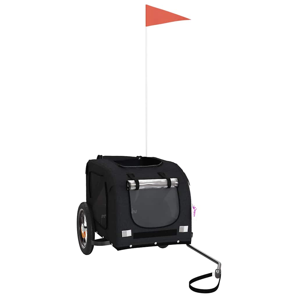 Vidaxl Dog Bike Trailer Tessuto Oxford e Iron Black