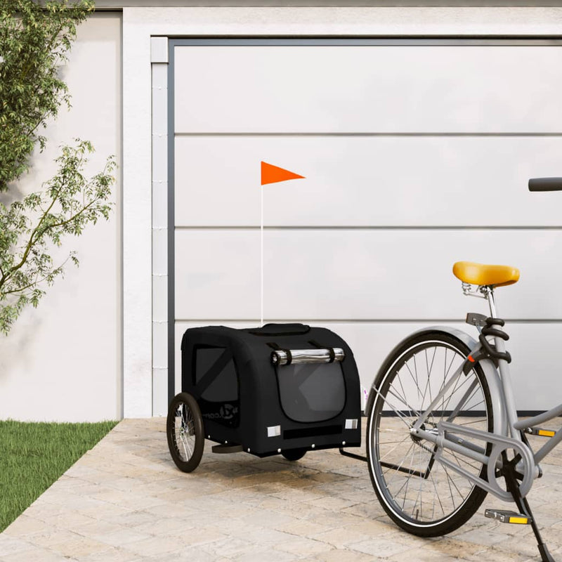Vidaxl Bike Railer de bicicleta Oxford y hierro negro