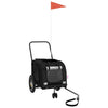 Vidaxl Remolque de bicicleta para perros Oxford Fabric and Iron Black