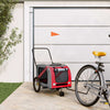 Vidaxl Remolque de bicicleta para perros Oxford Fabric y hierro naranja y gris
