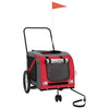 Vidaxl Bike Railer Oxford Fabric y Iron Red and Grey