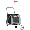 Vidaxl Dog Bike Trailer Oxford Tessuto e ferro grigio e nero