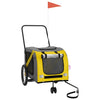 Vidaxl Dog Bike Trailer Oxford Tessuto e ferro giallo e grigio
