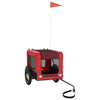 Vidaxl Dog Bike Trailer Oxford Tessuto e ferro rosso e nero