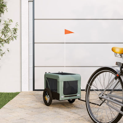 Vidaxl Bike Railer de bicicleta Oxford y hierro gris y negro