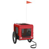 Vidaxl Remolque de bicicleta para perros Oxford Fabric and Iron Red and Black