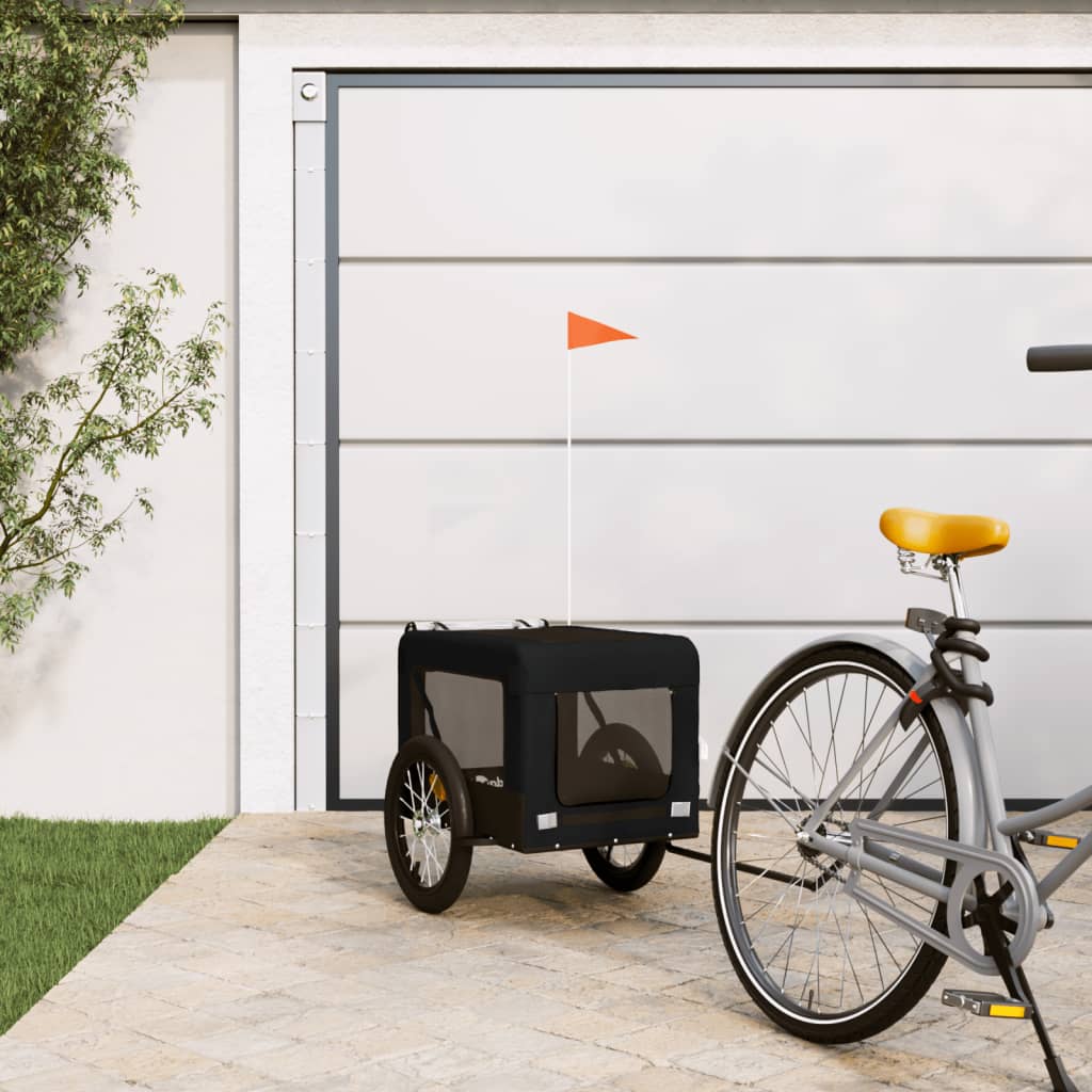 Vidaxl Bike Railer de bicicleta Oxford y hierro negro
