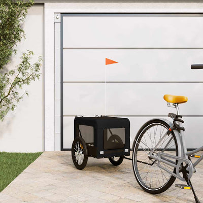 VidaXL remolque para bicicleta para perros tela oxford y hierro negro