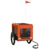 Vidaxl Remolque de bicicleta para perros Oxford Fabric y hierro naranja y negro