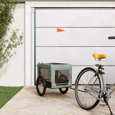 Vidaxl Bike Railer de bicicleta Oxford y hierro gris y negro