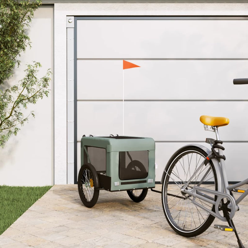 Vidaxl Bike Railer de bicicleta Oxford y hierro gris y negro