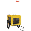 Vidaxl Dog Bike Trailer Oxford Tessuto e ferro giallo e nero