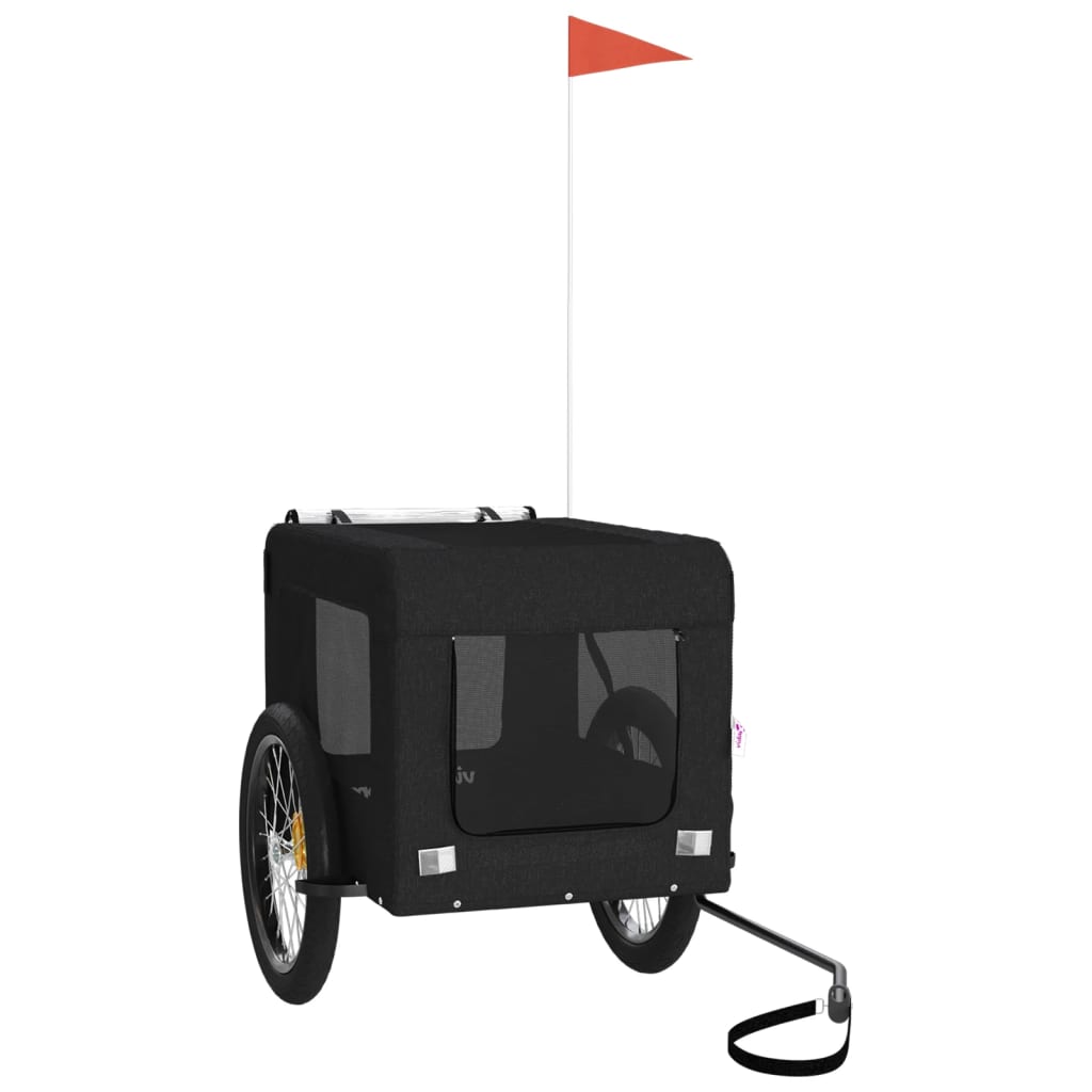 Vidaxl Dog Bike Trailer Tessuto Oxford e Iron Black