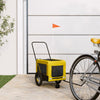 Vidaxl Bike Railer de bicicleta Oxford y hierro amarillo y negro