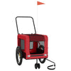 Vidaxl Dog Bike Trailer Oxford Tessuto e ferro rosso e nero