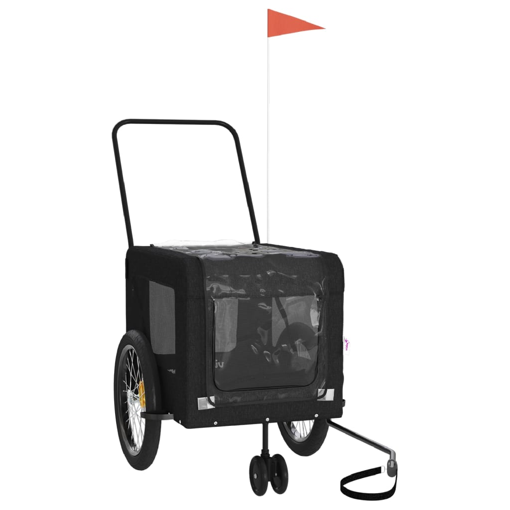 Vidaxl Bike Railer de bicicleta Oxford y hierro negro