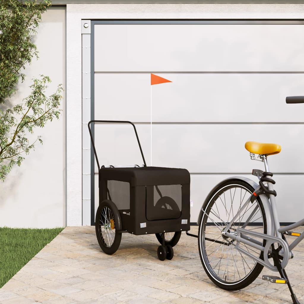 Vidaxl Bike Railer de bicicleta Oxford y hierro negro