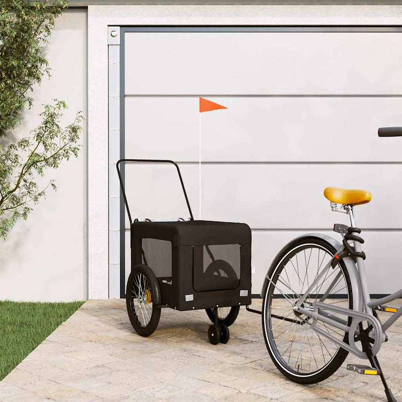 Vidaxl Bike Railer de bicicleta Oxford y hierro negro