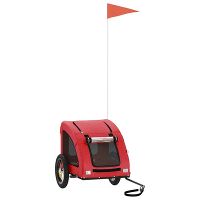 Vidaxl Remolque de bicicleta para perros Oxford Fabric and Iron Red