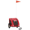 Vidaxl Remolque de bicicleta para perros Oxford Fabric and Iron Red
