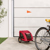 Vidaxl Remolque de bicicleta para perros Oxford Fabric and Iron Red