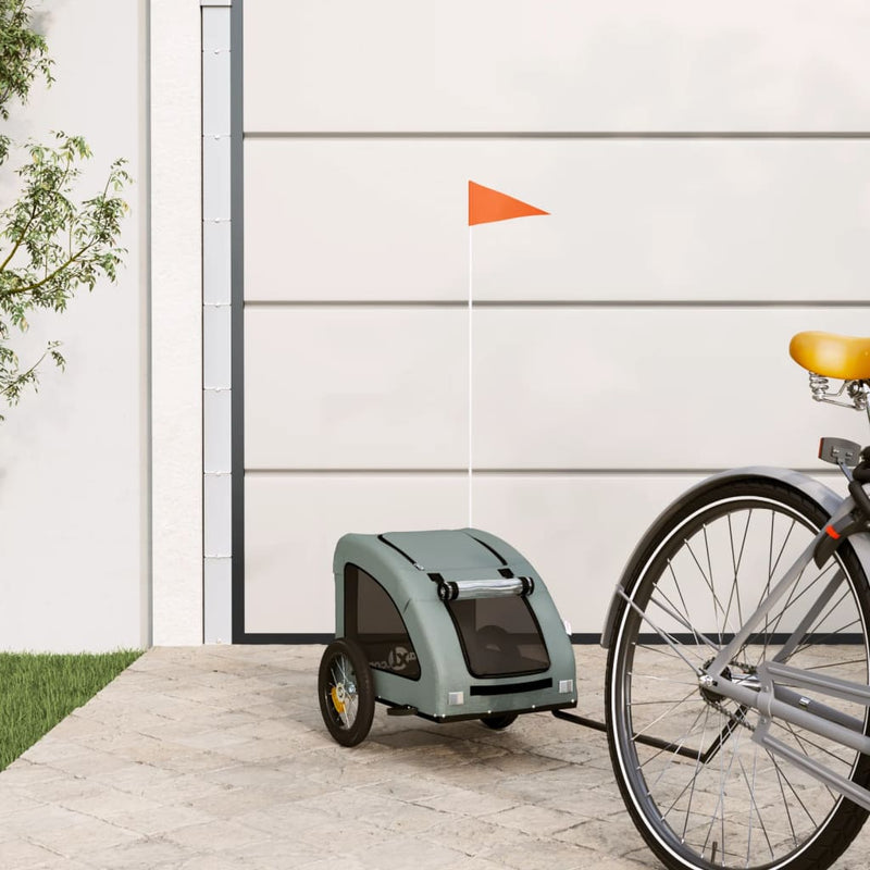 Vidaxl Bike Railer de bicicleta Oxford y hierro gris