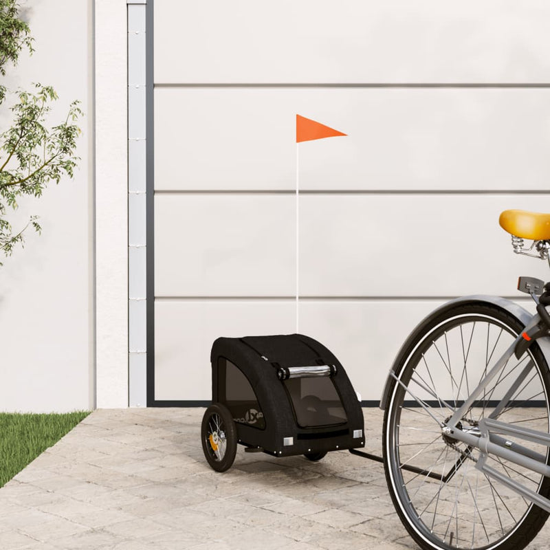 Vidaxl Bike Railer de bicicleta Oxford y hierro negro