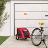 Vidaxl Remolque de bicicleta para perros Oxford Fabric and Iron Red