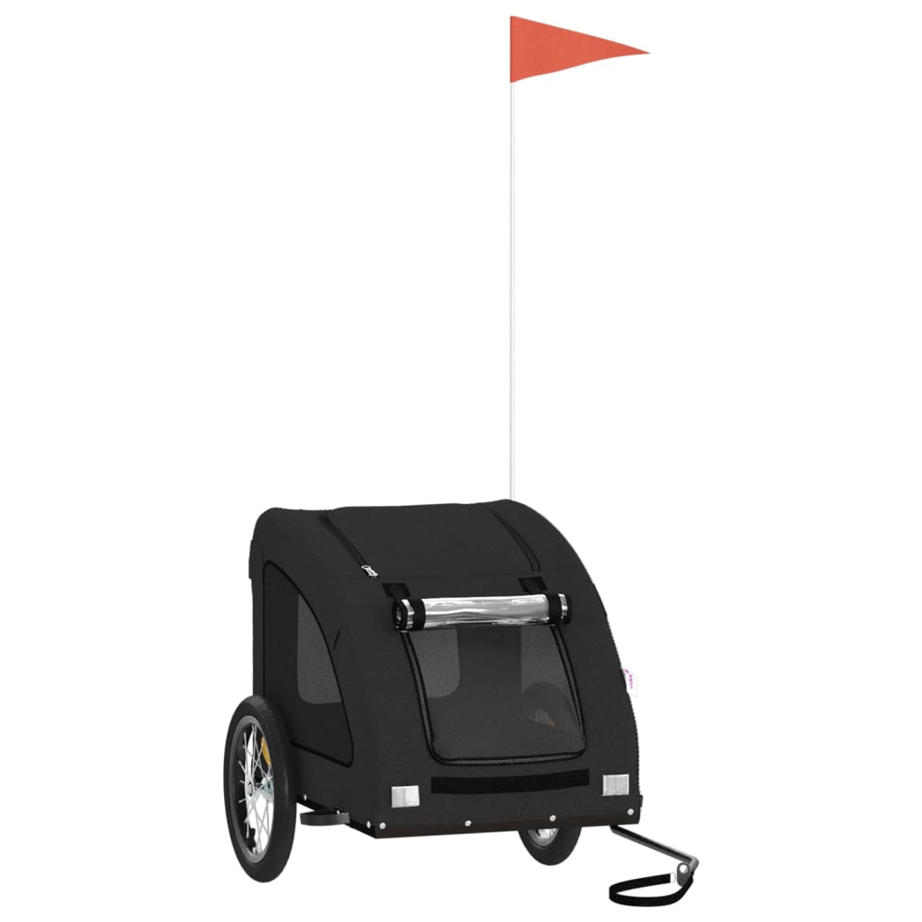 Vidaxl Dog Bike Trailer Tessuto Oxford e Iron Black