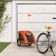 Vidaxl Remolque de bicicleta para perros Oxford Fabric and Iron Orange