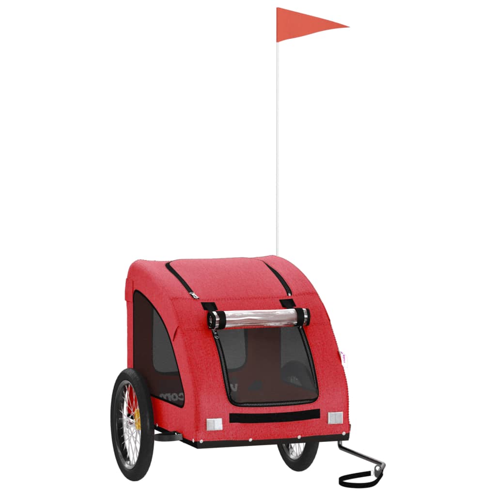 Vidaxl Dog Bike Trailer Tessuto Oxford e Red di ferro
