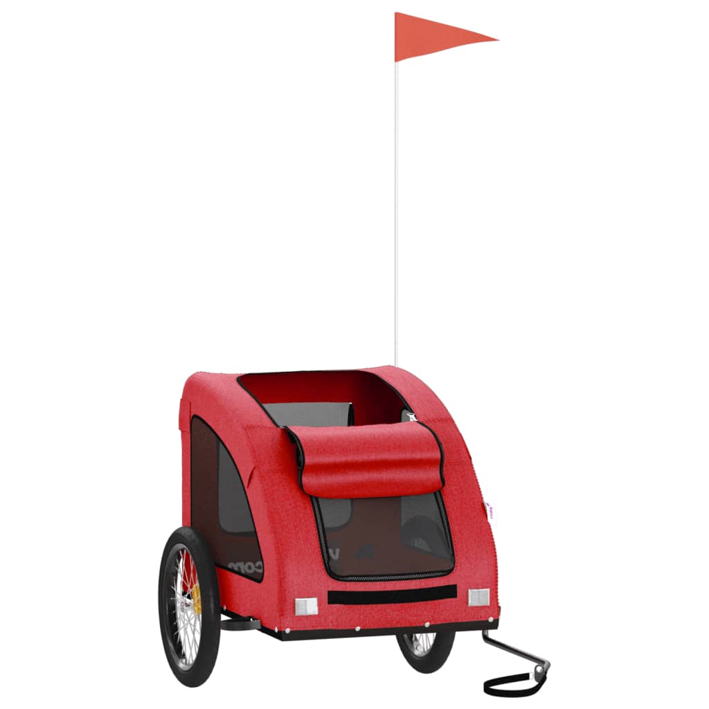 Vidaxl Dog Bike Trailer Tessuto Oxford e Red di ferro