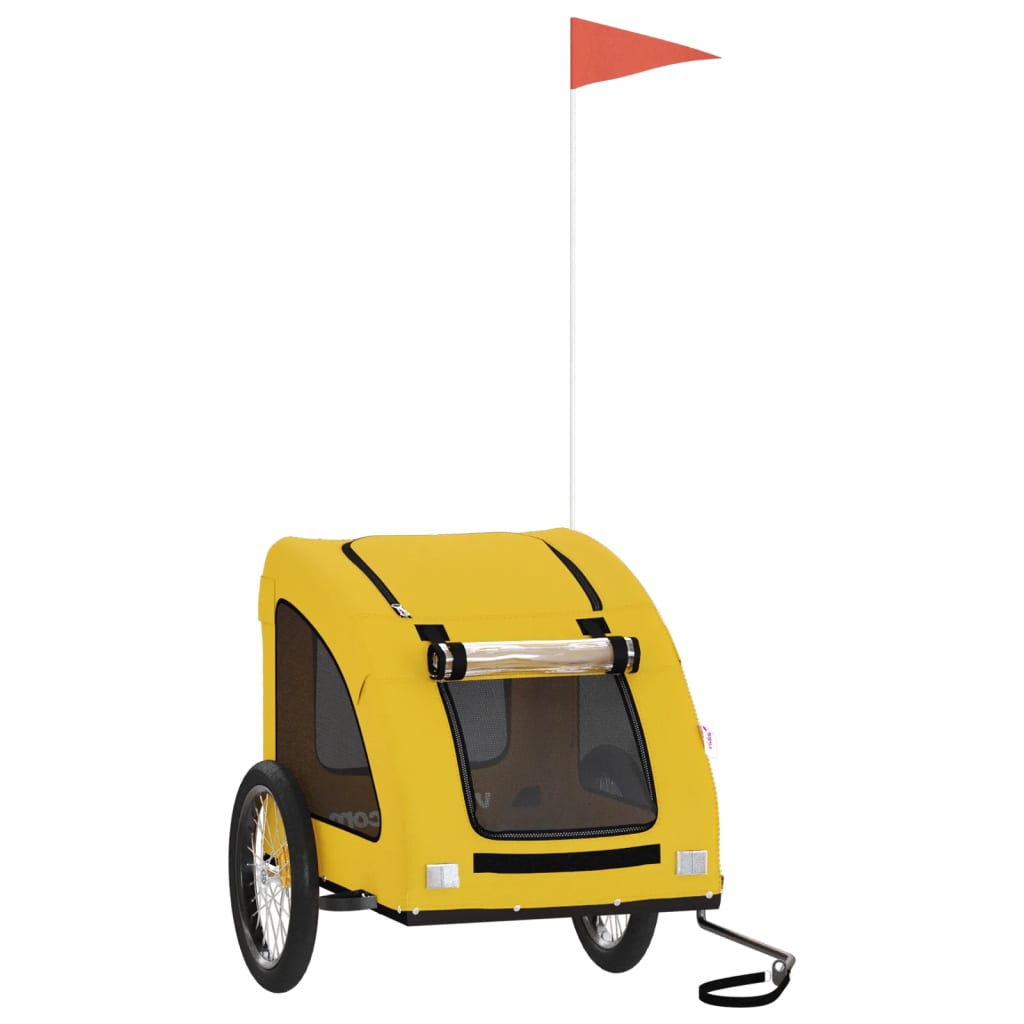 Vidaxl Dog Bike Trailer Oxford Tessuto e ferro giallo