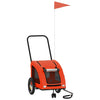 Vidaxl Dog Bike Trailer Oxford Tessuto e ferro arancione e grigio
