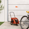 Vidaxl Dog Bike Trailer Oxford Tessuto e ferro arancione e grigio